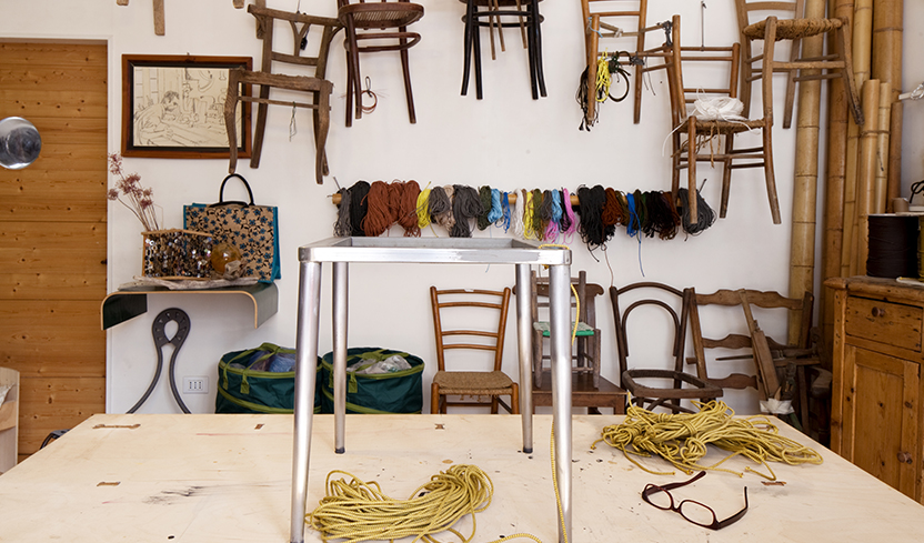 restauro sgabello in ferro